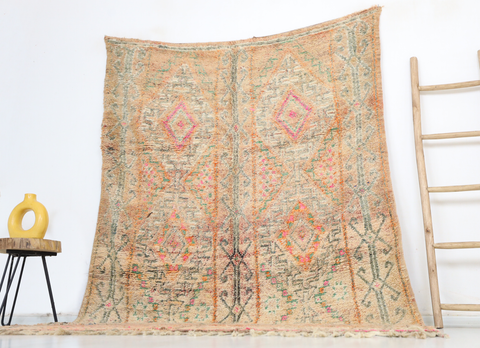 Azenzar Vintage Moroccan Rug  5'8" x9'5"