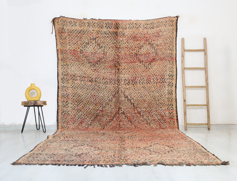 Asmawen  Vintage Moroccan Rug  6'3" x12'5"